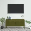 vidaXL Tv-Bänkar>Tv-bänk olivgrön 105x35x50 cm stål