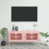 vidaXL Tv-Bänkar>Tv-bänk pink 105x35x50 cm stål