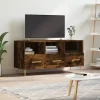 vidaXL Tv-Bänkar>Tv-bänk rökfärgad ek 102x36x50 cm konstruerat trä