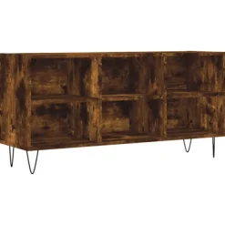 vidaXL Tv-Bänkar>Tv-bänk rökfärgad ek 103,5x30x50 cm konstruerat trä