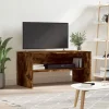vidaXL Tv-Bänkar>Tv-bänk rökfärgad ek 80x40x40 cm konstruerat trä