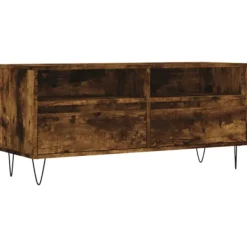 vidaXL Tv-Bänkar>Tv-bänk rökfärgad ek 100x34,5x44,5 cm konstruerat trä