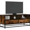 vidaXL Tv-Bänkar>Tv-bänk rökfärgad ek 100x34,5x40 cm konstruerat trä och metall