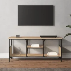 vidaXL Tv-Bänkar>Tv-bänk sonoma-ek 100x35x45 cm konstruerat trä & järn
