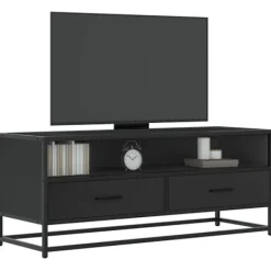 vidaXL Tv-Bänkar>Tv-bänk svart 100x34,5x40 cm konstruerat trä och metall