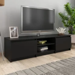 vidaXL Tv-Bänkar>Tv-bänk svart 140x40x35,5 cm konstruerat trä