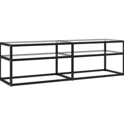 vidaXL Tv-Bänkar>Tv-bänk transparent 140x40x40,5 cm härdat glas