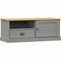 vidaXL Tv-Bänkar>Tv-bänk VIGO grå 106x40x40 cm massiv furu