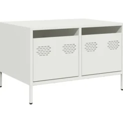 vidaXL Soffbord>Tv-bänk vit 68x50x43,5 cm kallvalsat stål