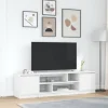vidaXL Tv-Bänkar>TV-bänk vit 188,5x41x50 cm konstruerat trä