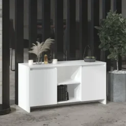 vidaXL Tv-Bänkar>Tv-bänk vit 102x37,5x52,5 cm konstruerat trä