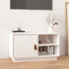 vidaXL Tv-Bänkar>Tv-bänk vit 70x34x40 cm massiv furu