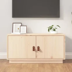 vidaXL Tv-Bänkar>Tv-bänk 80x34x40 cm massiv furu