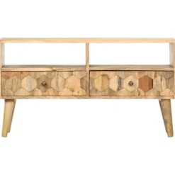 vidaXL Tv-Bänkar>TV-bänk 90x30x50 cm massivt mangoträ