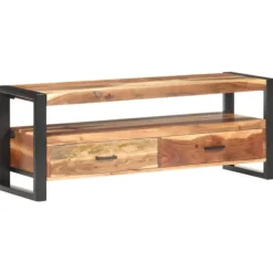 vidaXL Tv-Bänkar>Tv-bänk 120x35x45 cm massivt trä med honungsfinish