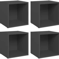 vidaXL Tv-Bänkar>Tv-bänkar 4 st grå 37x35x37 cm konstruerat trä