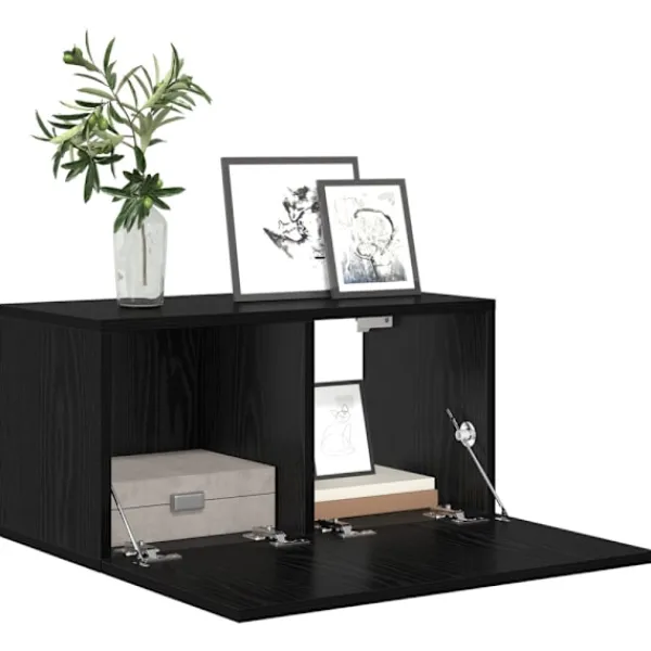 vidaXL Tv-Bänkar>TV-bänkset 2 pcs Svart 60 x 30 x 30 cm Konstruerat trä