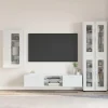 vidaXL Tv-Bänkar>TV-bänkset med låda med hylla Högblanka vita Konstruerat trä
