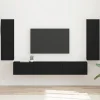 vidaXL Tv-Bänkar>TV-bänkset Väggmonterad 4 pcs Svart Konstruerat trä