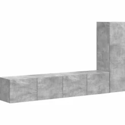 vidaXL Tv-Bänkar>TV-bänkset Väggmonterad 2 pcs Betonggrå Konstruerat trä