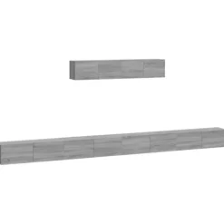 vidaXL Tv-Bänkar>Tv-skåp 6 delar grå sonoma konstruerat trä