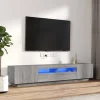 vidaXL Tv-Bänkar>Tv-skåp 2 delar med LED grå sonoma konstruerat trä