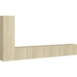 vidaXL Tv-Bänkar>TV-skåp 3 delar sonoma-ek konstruerat trä