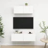 vidaXL Tv-Bänkar>Tv-skåp 2 delar vit konstruerat trä