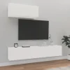 vidaXL Tv-Bänkar>Tv-skåp 3 delar vit konstruerat trä