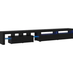 vidaXL Tv-Bänkar>TV-skåp 3 pcs Svart Ek 260 x 37 x 40 cm Konstruerat trä