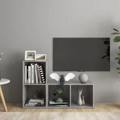 vidaXL Tv-Bänkar>TV-skåp 2 st betonggrå 72x35x36,5 cm konstruerat trä