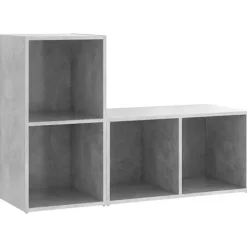 vidaXL Tv-Bänkar>TV-skåp 2 st betonggrå 72x35x36,5 cm konstruerat trä