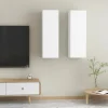 vidaXL Skåp>TV-skåp 2 st vit 30,5x30x90 cm konstruerat trä