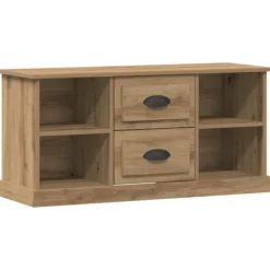 vidaXL Tv-Bänkar>TV-skåp med låda Artisan Ek 99,5 x 35,5 x 48 cm Konstruerat trä