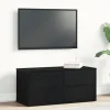 vidaXL Tv-Bänkar>TV-skåp med låda Svart Ek 80 x 34 x 36 cm Konstruerat trä