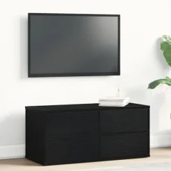 vidaXL Tv-Bänkar>TV-skåp med låda Svart Ek 80 x 34 x 36 cm Konstruerat trä