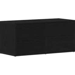 vidaXL Tv-Bänkar>TV-skåp med låda Svart Ek 80 x 34 x 36 cm Konstruerat trä