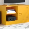 vidaXL Tv-Bänkar>TV-skåp senapsgul 67x39x44 cm stål