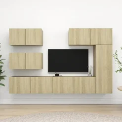 vidaXL Tv-Bänkar>TV-skåp set 6 delar sonoma-ek konstruerat trä