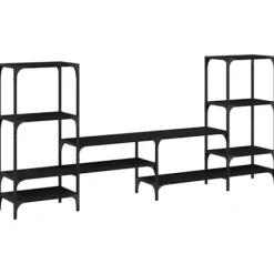 vidaXL Tv-Bänkar>TV-skåp svart 206,5x28,5x95 cm konstruerat trä