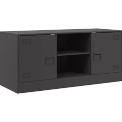 vidaXL Tv-Bänkar>TV-skåp svart 99x39x44 cm stål