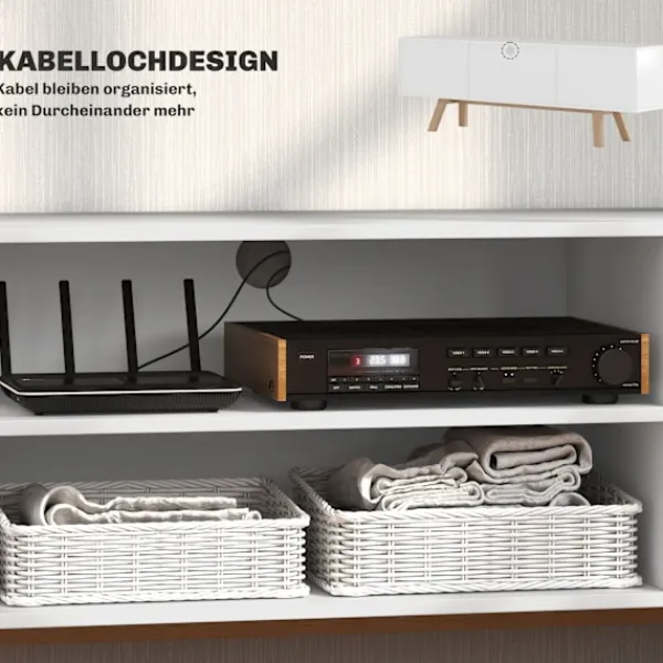 Northio Tv-Bänkar>Tv-skåp, tv-bänk för tv-apparater upp till 65 tum, lowboard med 2 skåp och 2 hyllor, tv-skåp för vardagsrum, 150 x 39 x 50 cm vit