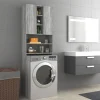 vidaXL Skåp>Tvättmaskinsskåp grå sonoma 64x25,5x190 cm