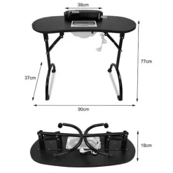 UISEBRT Sminkbord>mobilt nagelbord med låda och förvaringsväska - - 98 x 44 x 77 cm