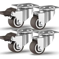 Balkongmöbler>Universal 1 tum platta *2, 1 tum platta broms *2 mjuk gummi bälte lager tyst möbelhjul