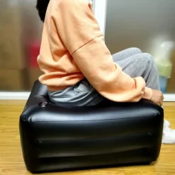 Sittpuffar>Uppblåsbar Fyrkantig Pallstol, Uppblåsbar Ottomanpall, Justerbar Höjd, Uppblåsbar Soffa, För Sovrum Resor Tåg Vuxna