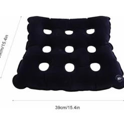 Sittpuffar>Uppblåsbar sits, fyrkantig sits, andningsbar sits, rullstol eller hushållbar bärbar sits (svart och blå, pump)