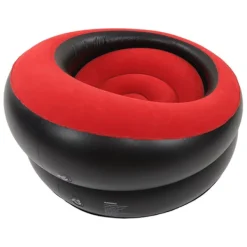 Fåtöljer>Uppblåsbar Soffa Flockad Luftsoffa Enkel Uppblåsbar Stol för Vardagsrum Sovrum Läsrum Kontor Balkong Resa Röd