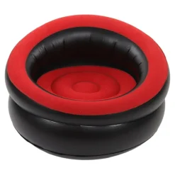 Fåtöljer>Uppblåsbar Soffa Flockad Luftsoffa Enkel Uppblåsbar Stol för Vardagsrum Sovrum Läsrum Kontor Balkong Resa Röd