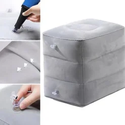 Sittpuffar>Uppblåsbart fotstöd för flygplan, justerbar höjd, hållbart, mjukt, allmänt ändamål, hopfällbart, portabelt